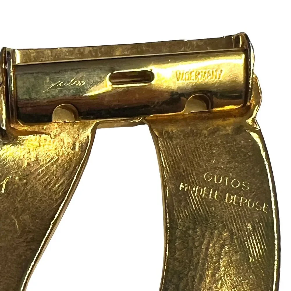 Vintage Statement Gutos W Germany Art Deco Gold Belt Buckle‎